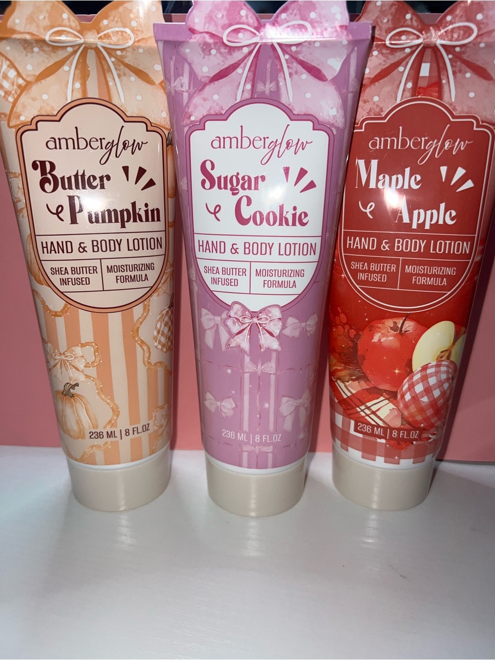 Amber Glow Sugar Cookie Hand & Body Lotion - Pink